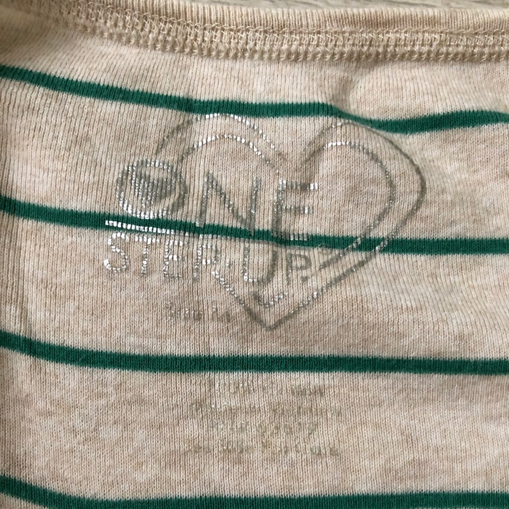 One Step Up 3/4 Sleeve Raglan Cotton Striped Shirt - Picture 10 of 16